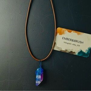 Blue and Purple Pendant Necklace
